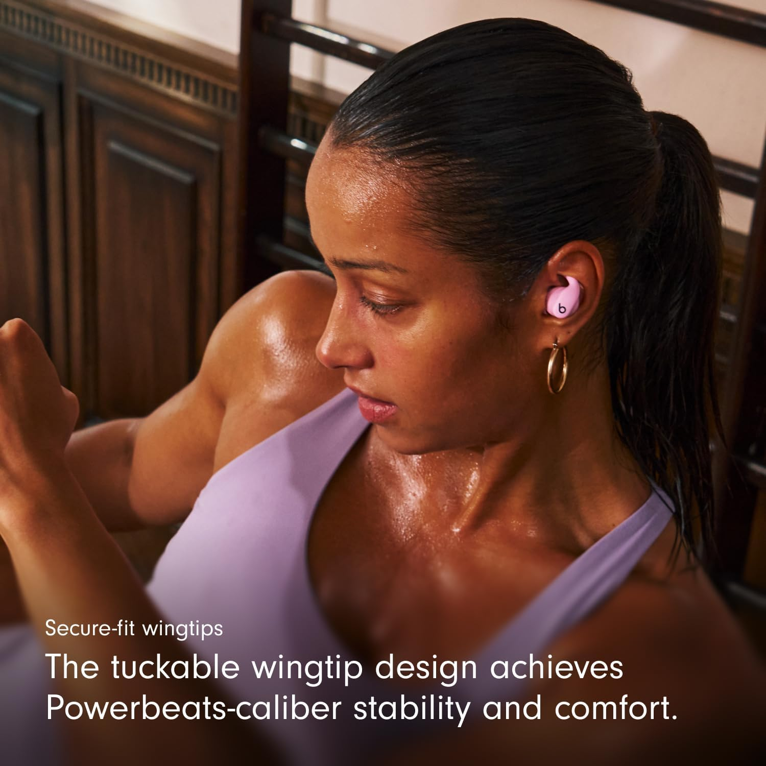Beats - Powerbeats Fit - Wireless Noise-Cancelling Workout Earbuds with Ultimate Secure Fit, IPX4, up to 30H of Battery Life with Charging Case, Compatible with Apple & Android - Power Pink image number 3