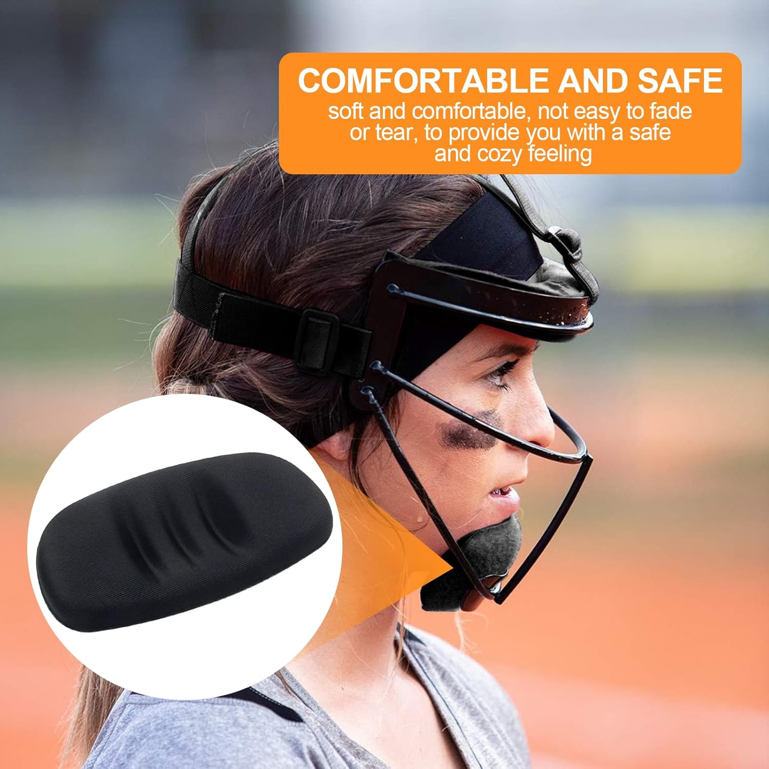 1/2/3/8 Pcs Softball Fielder'S Facemask Chin Cup, Durable and Maximum Protection Catchers Mask Replacement Chin Pad, Baseball Softball Helmet Padding for Softball Fielder'S Mask Men Women Teensm image number 3