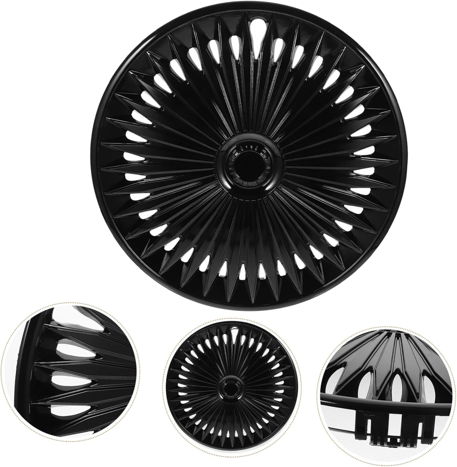 HEALEEP Automotive Wheel Decorative Car Hub Cover Easy Install Black for Car Vehicle image number 1