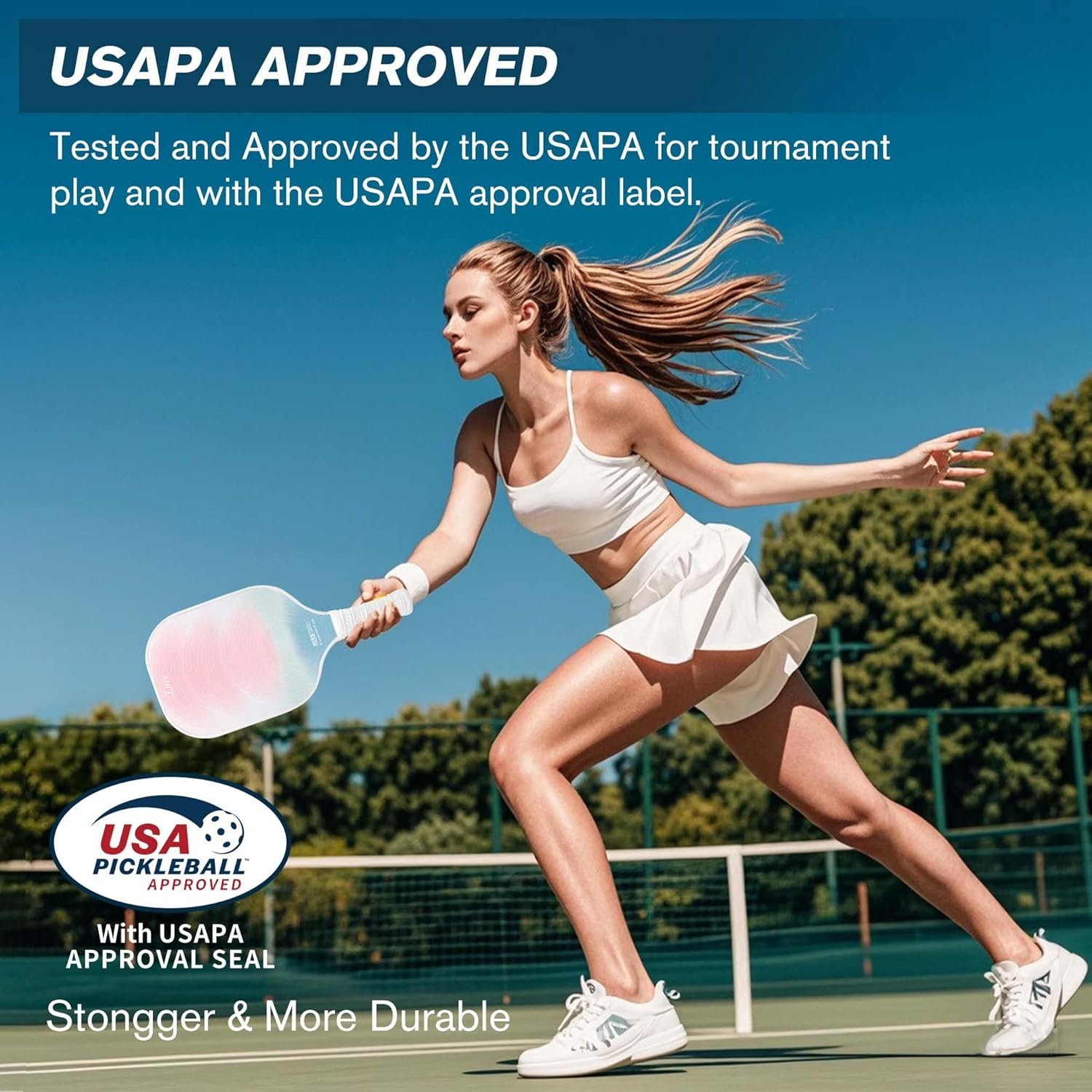 Luzz Pickleball Paddle Set of 2, USAPA T700 Carbon Fiber Pickleball Paddles Set Includes 4 Pickleballs &1 Bag,Lightweight 2 Pack Pickle Ball Paddles,Sandblasted Surface