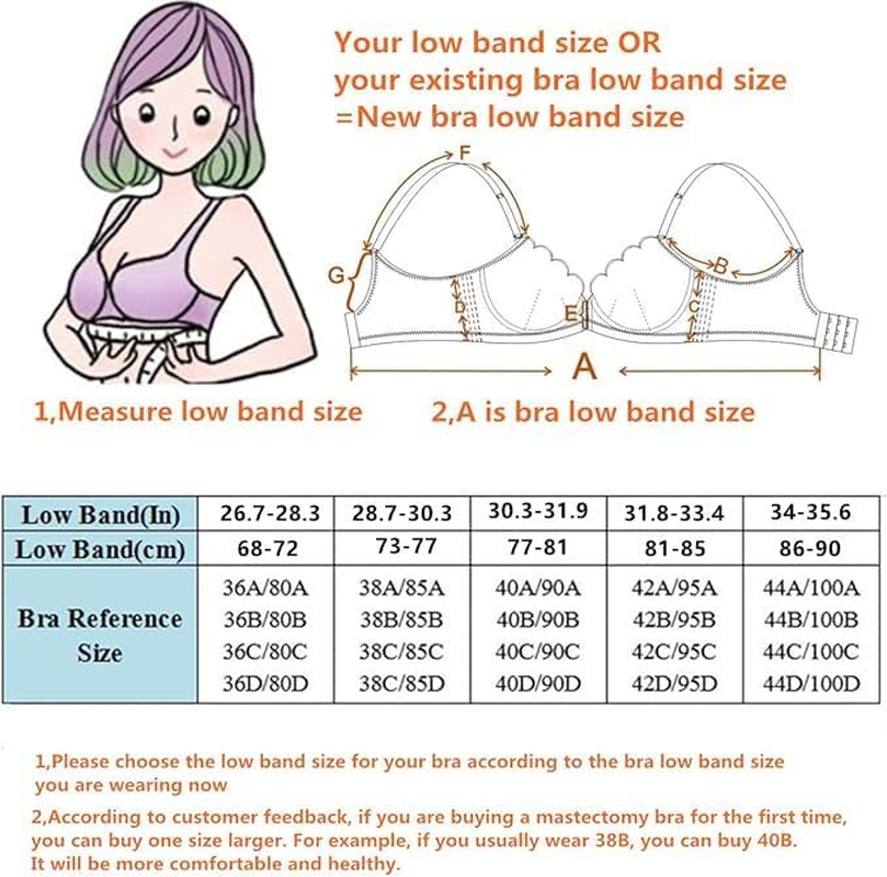 Sibrawom Mastectomy Bra with Pockets for Women Silicone Breast Prosthesis Everyday Bra Women