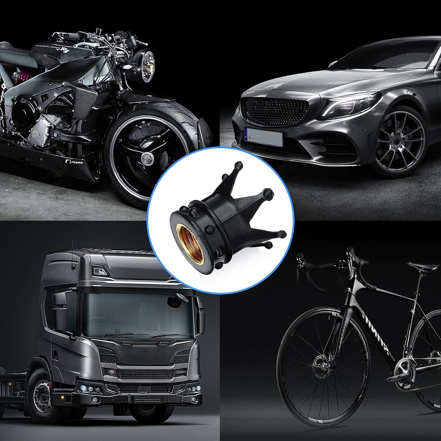 SUIOPPYUW 4 Pieces Car Wheel Tire Air Valve Stem Cap Truck Exterior Tyre Dust Cover Leak-Proof Replacement Vehicle Spare