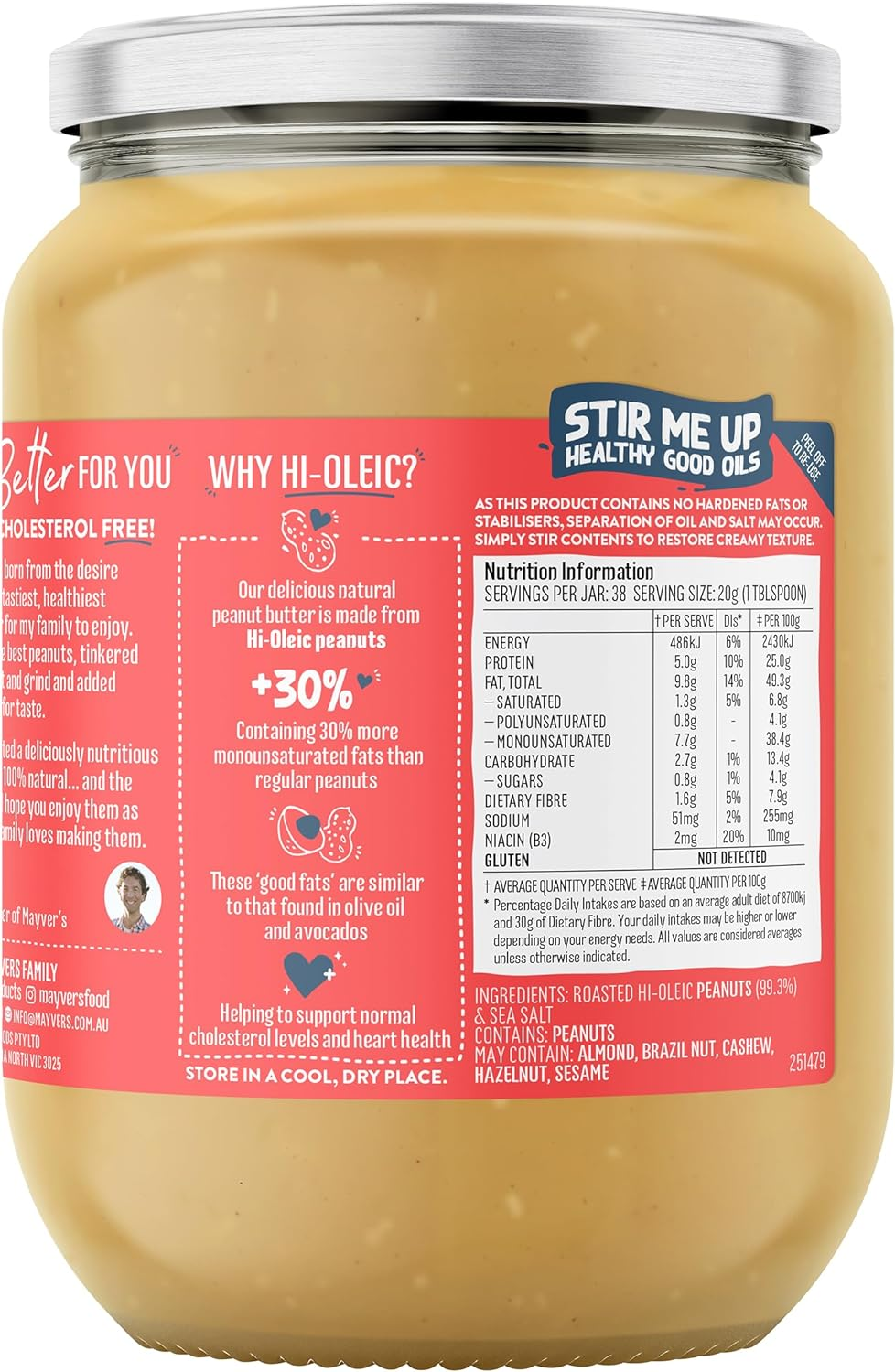 Mayver'S Dark Roasted Crunchy Peanut Butter 750 G image number 1