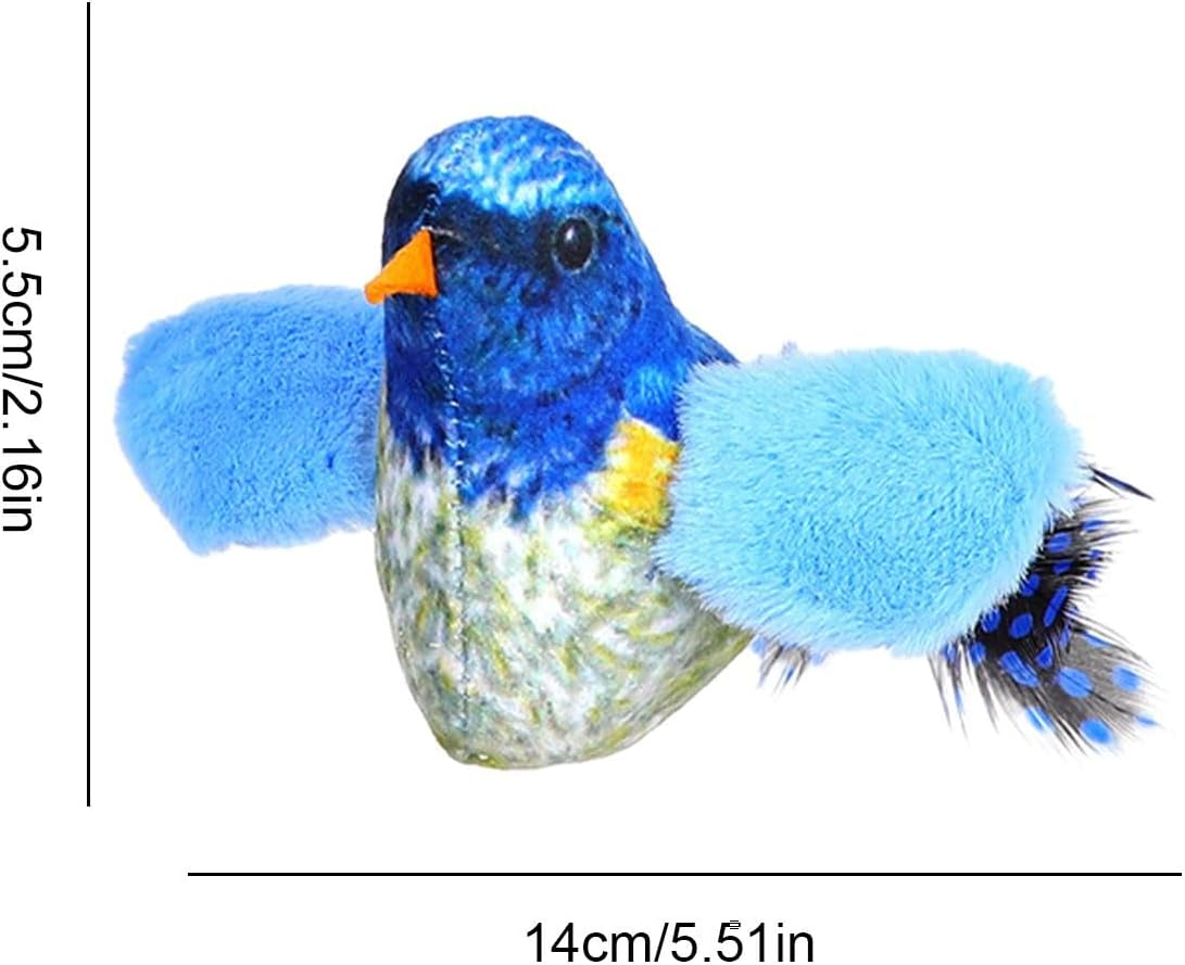 Interactive Bird Toy for Cats - Plush Cat Toy Bird Chirp,Electronic Chirping Bird, Flapping Squeaky Cat Toys for Boredom, Exercise, Cats to Alone - Colorful Feathers image number 6