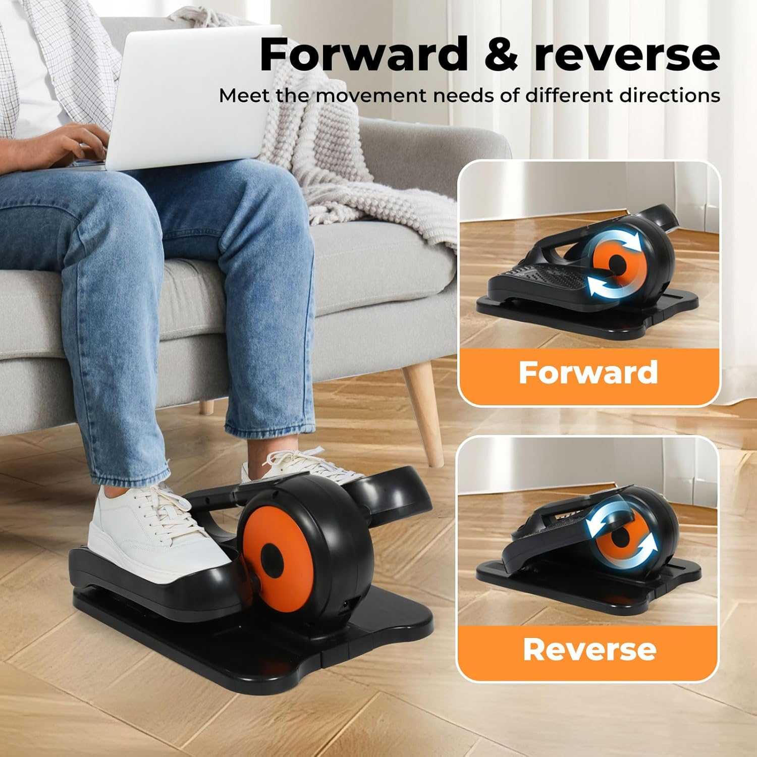 Centra under Desk Elliptical Machine,Electric Ellipse Leg Exerciser with 12 Adjustable Speed, Portable Seated Pedal Exerciser for Seniors, Pedal Exercise Machine with Remote Control, Home Office Use image number 1