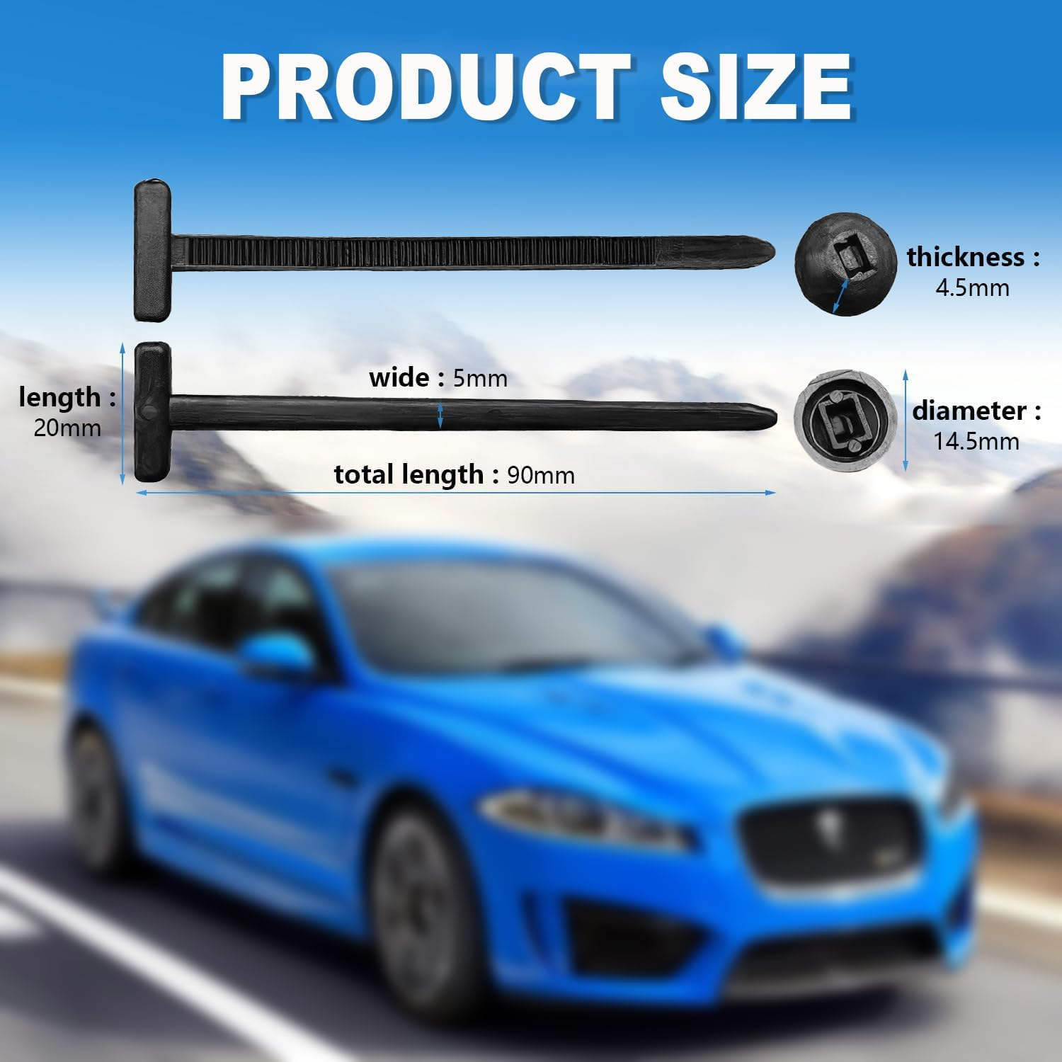 IONPSHG Heavy Duty Self-Locking Nylon Universal Cable Tie Buckle (100 Pcs) &ndash; UV Resistant Black Zip Ties for Car Repair, Daily Use & Multipurpose Cable Management, Small Cinch Straps Holde image number 1