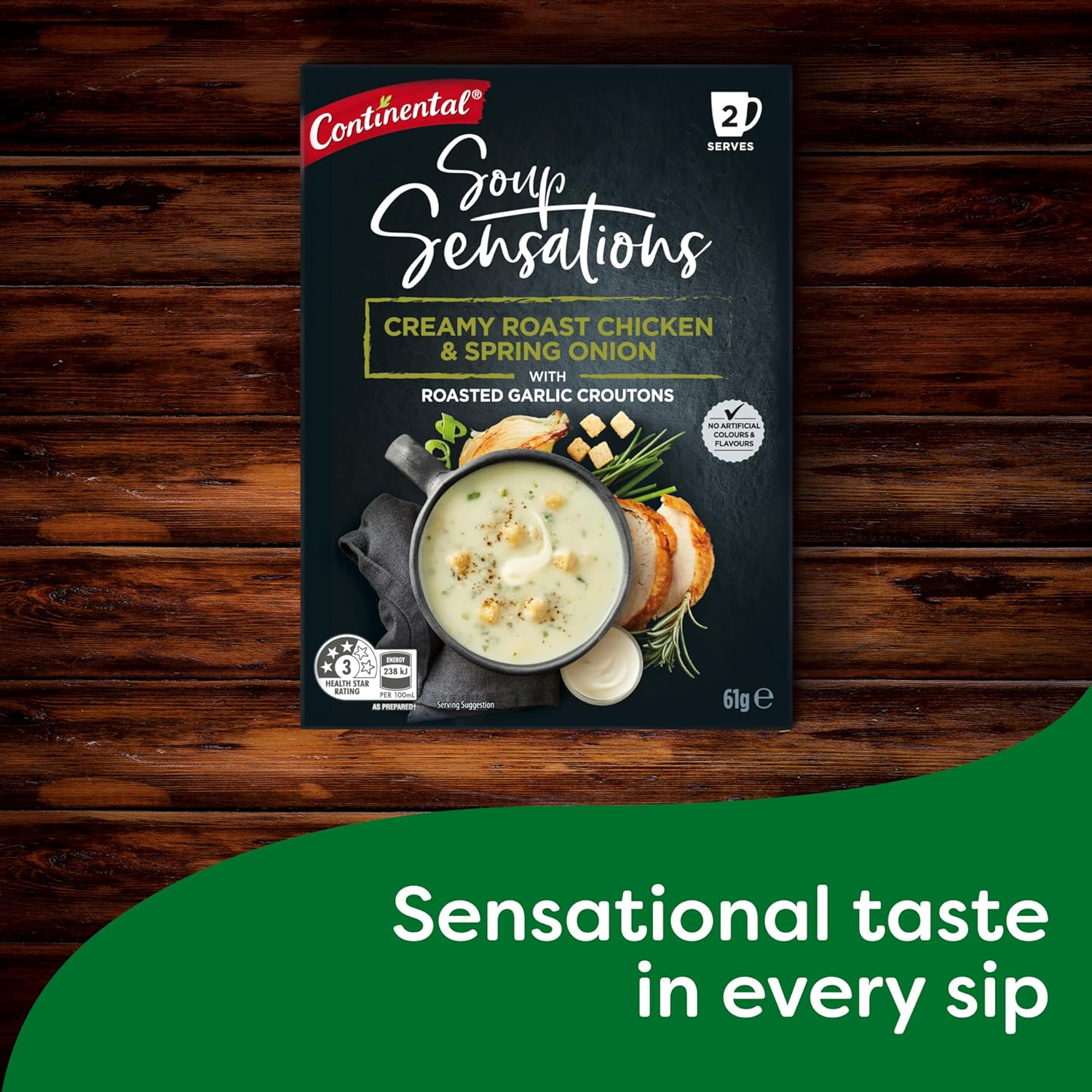 Continental Creamy Roast Chicken & Spring Onion with Roasted Garlic Croutons Soup Sensations 61 G