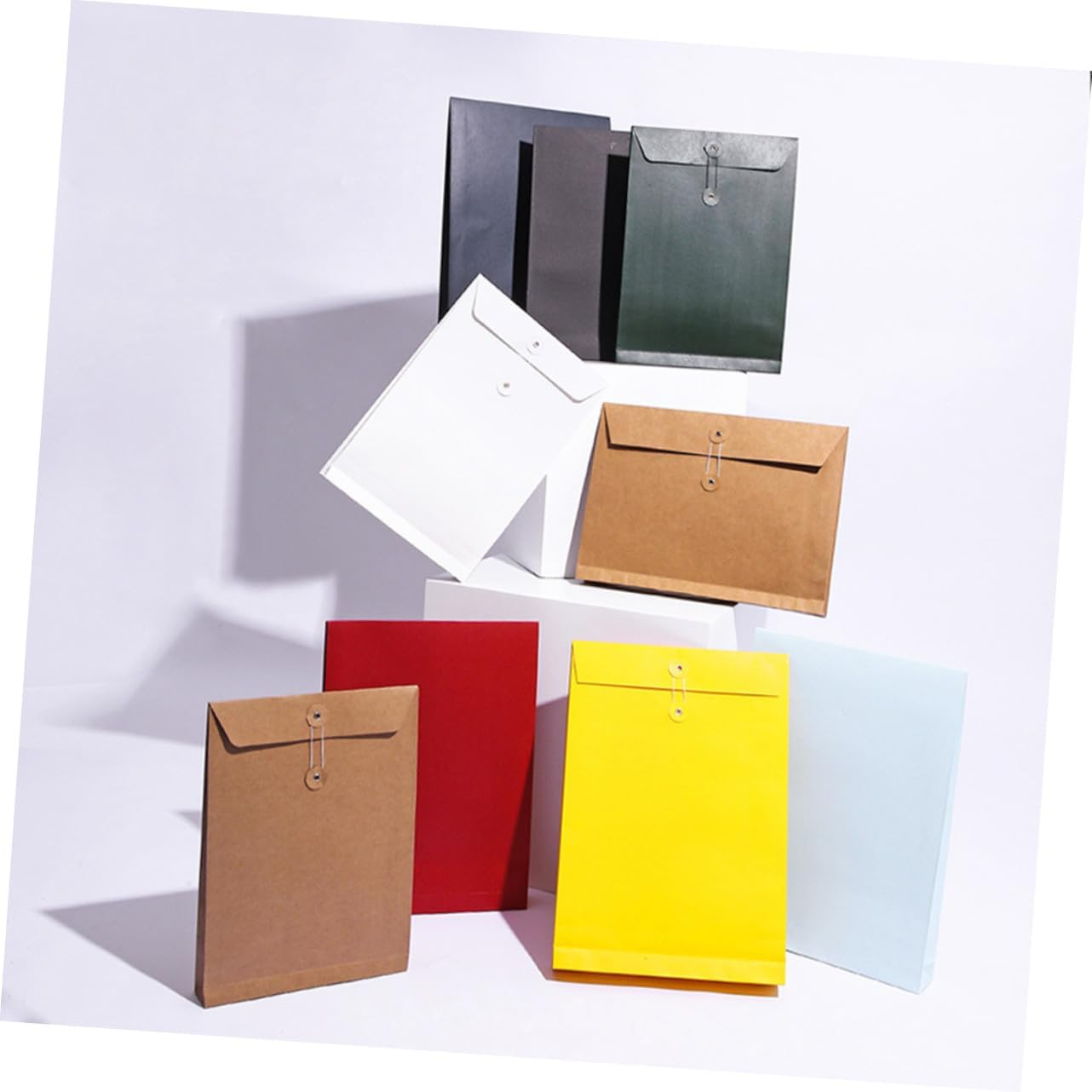 FUNOMOCYA 6Pcs White File Bag Paper Organizer Holder Document Carrier Bag for Office Stationery Clothes Packing Business Use image number 2