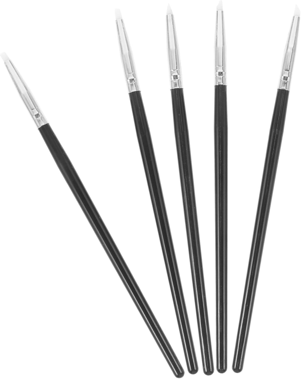 EXQUIMEUBLE 5Pcs Nail Art Carving Pen Black Silicone Head for Shaping Drawing Tools Professional Nail Art Accessories image number 6
