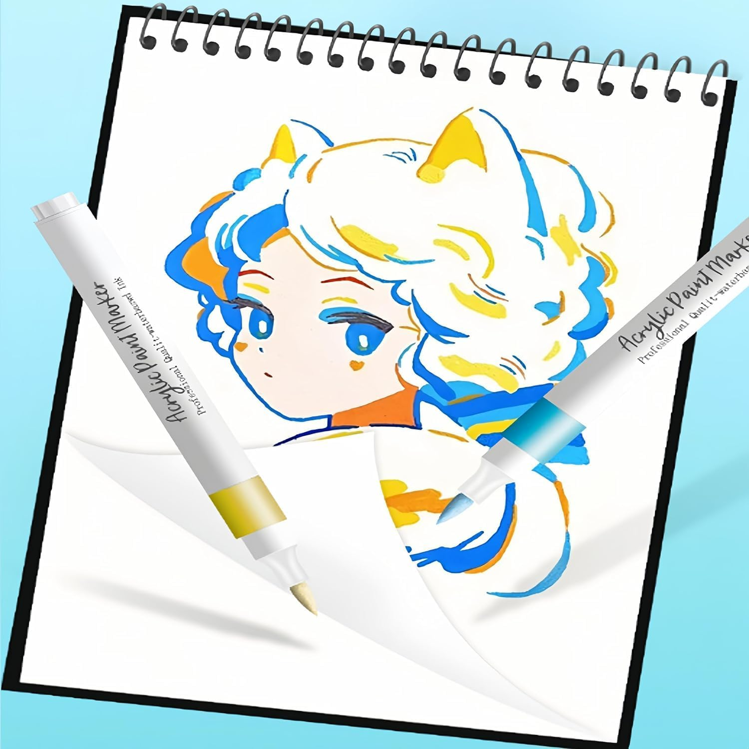 24 Colors Brush Chisel Markers, Markers Brush Tip, for Adult Coloring Book, Dual Tip Artist Sketch Art Markers, Aesthetic Cute Preppy Stuff School Supplies (24 Colors) - 24 Colors image number 2