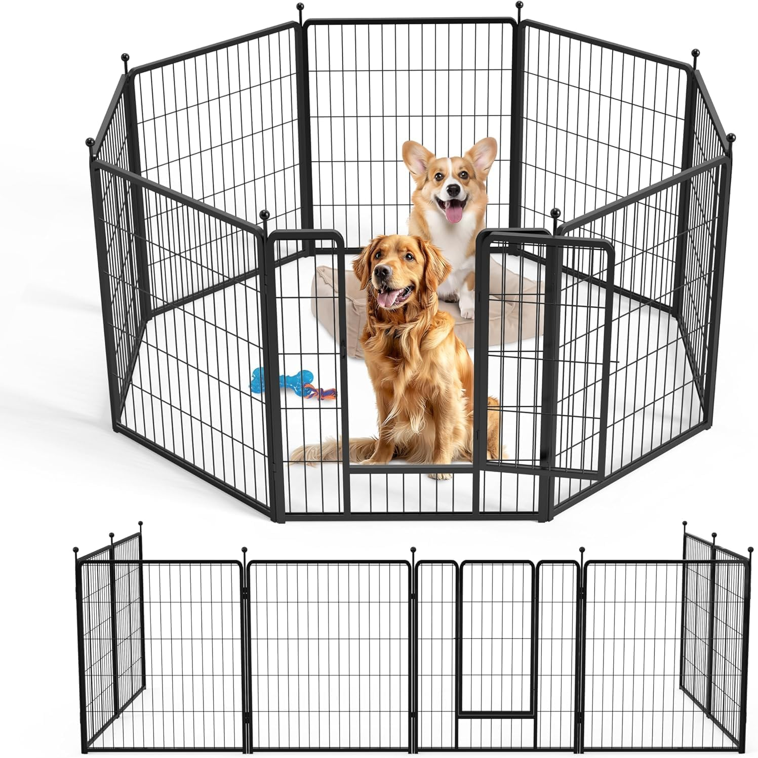 Dog Playpen 32 Inch 8 Panels, Ideal Dog Fence for Small/Medium Dogs Indoor & Outdoor Bliss, Perfect Dog Pen for Camping, Yard, RV, Garden Fence image number 1