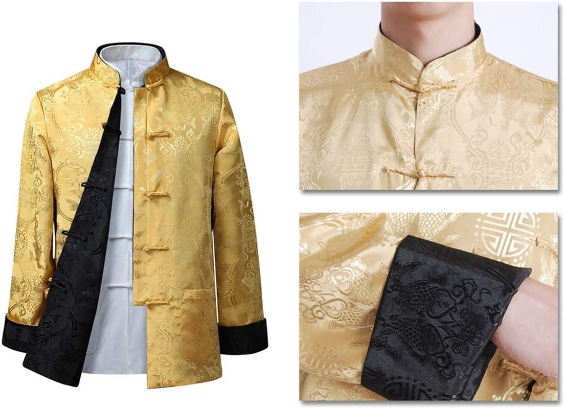 Men/Women Chinese Tang Suit Tops - Both Sides Coating Jacket Long Sleeve Martial Arts Kung Fu Shirts Chinese Tang Suit National Costumes