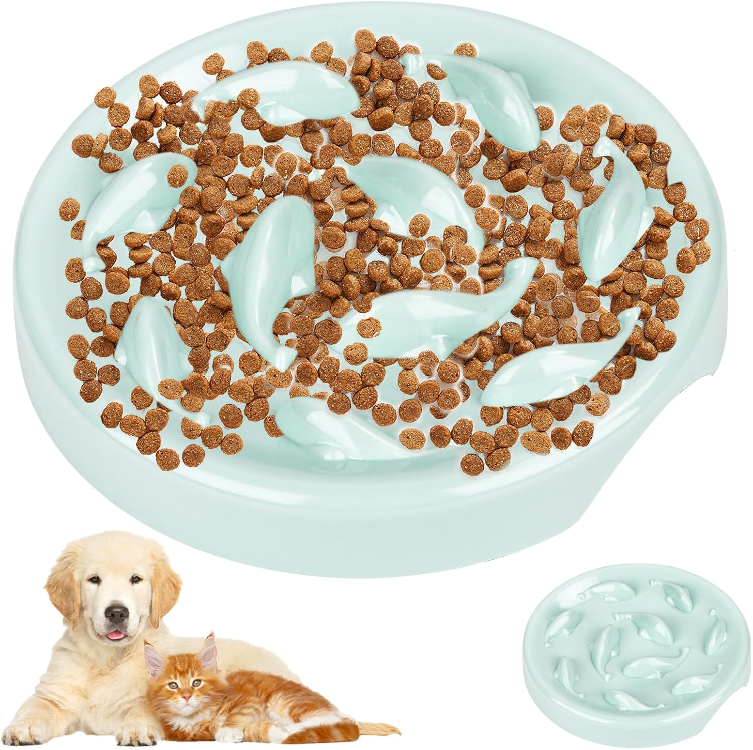 Anti Sling Bowl Cat Feeding Bowl, Slow Feeder Cat Slow Feeding Cat Bowl, anti Sling Bowl for Cats and Small Dogs Slow Feeder for Dogs and Cats