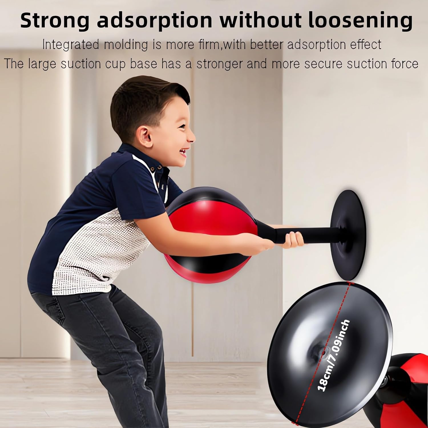 Desktop Boxing Punching Bag,Boxing Bag with Strong Suction Cup,Gift Idea for Stress Relief, Funny Toys for Kids Coworkers and Friends（Black+Red） image number 5