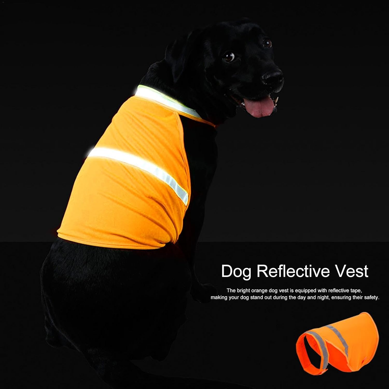Wear-Resistant Fadeless Dog Hi Vis Vest - Reflective Fluorescent Safety Vest for Dogs | Breathable Adjustable Dog Visibility Vest for Walking | Lightweight Hunting Vest for Training and Pet Supplies image number 6