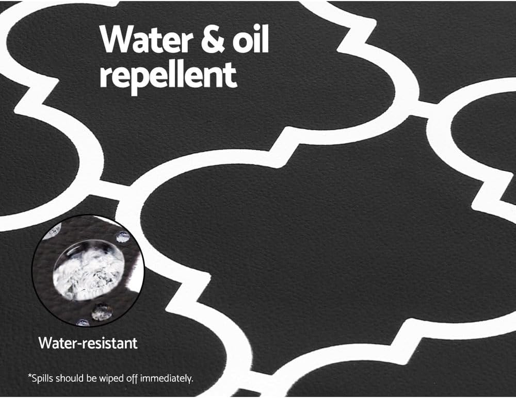 Artiss Kitchen Mats, 45 X 180Cm PVC Non-Slip Floor Rugs anti Fatigue Door Standing Mat, Waterproof Comfort Carpet for Living Room Bathroom Laundry Sink, Black image number 1