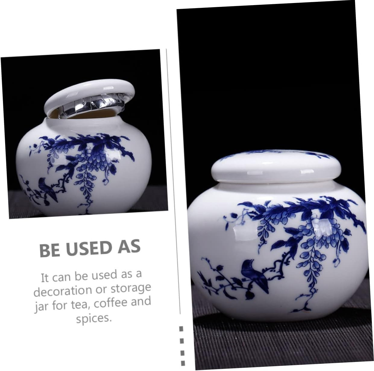 NAMOARLY Chinese Style Ceramic Storage Jars Airtight Tea Canister for Home Supplies Small and White Porcelain Container for Tea and Cream Storage