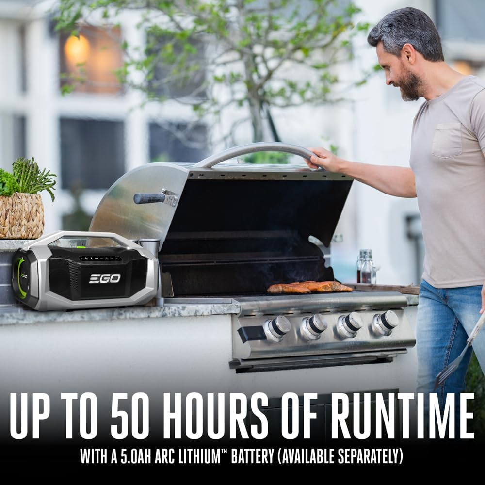 EGO Power+ 180W Bluetooth Speaker, Compatible with All EGO 56V Batteries, Tool Only - SK1800