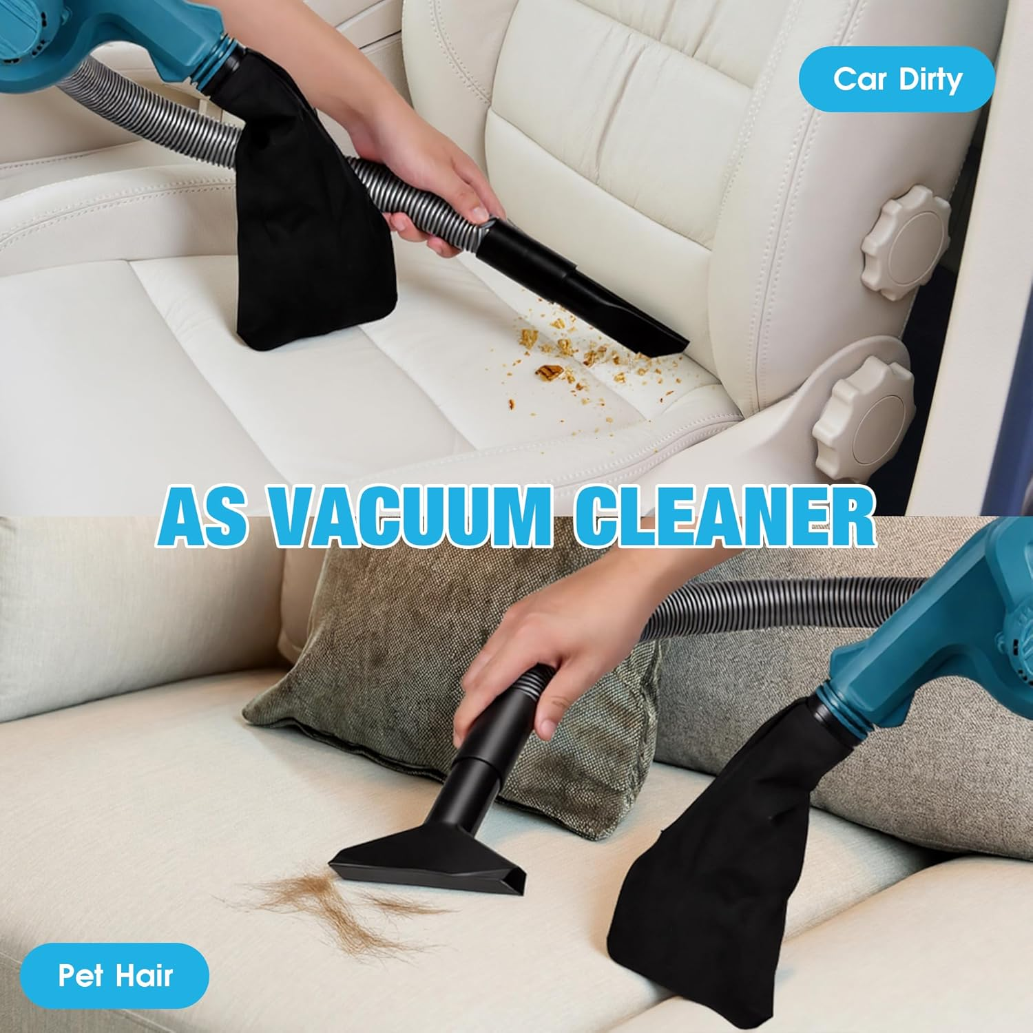 Advwin Cordless Leaf Blower & Vacuum, 2-In-1 Electric Leaf Blower with 2 Lithium Batteries & Charger, Portable Yard Blower for Patio, Lawn, Dust Cleaning image number 5