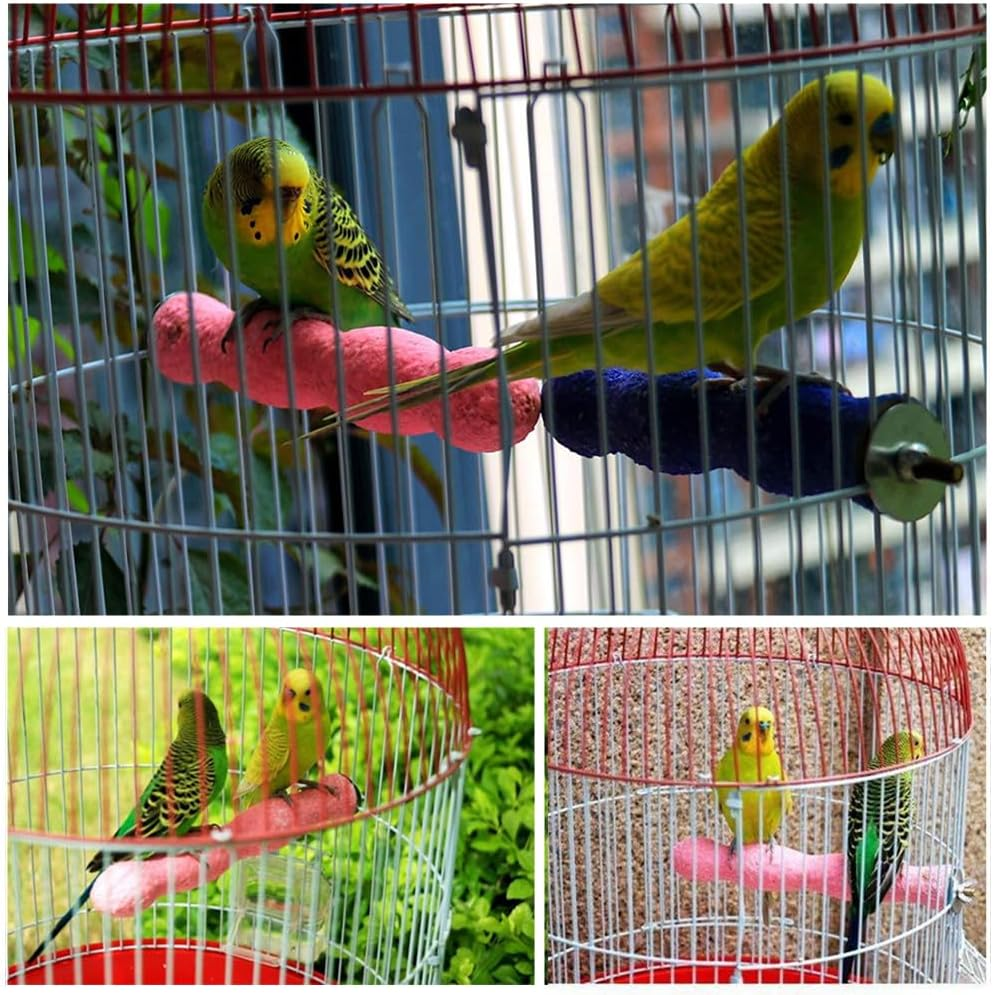 Granmagazz 3Pcs Bird Perch, Beak Claw Grinding Bar, Conure Perch Feet,Bird Training Supplies, Bird Cage Perch for Parrots,Parrot Perches for Large Birds Nails,Parrot Standing Perch,Pet Bird (Pink) image number 3