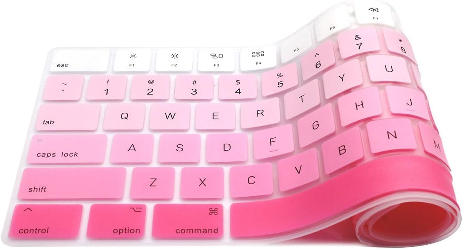 MMDW Ultra Thin Silicone Full Size Wireless Bluetooth Numeric Keyboard Cover Skin for Apple Imac 2017 Latest Magic Keyboard with Numeric Keypad MQ052LL/A A1843 US Layout Ombre Pink