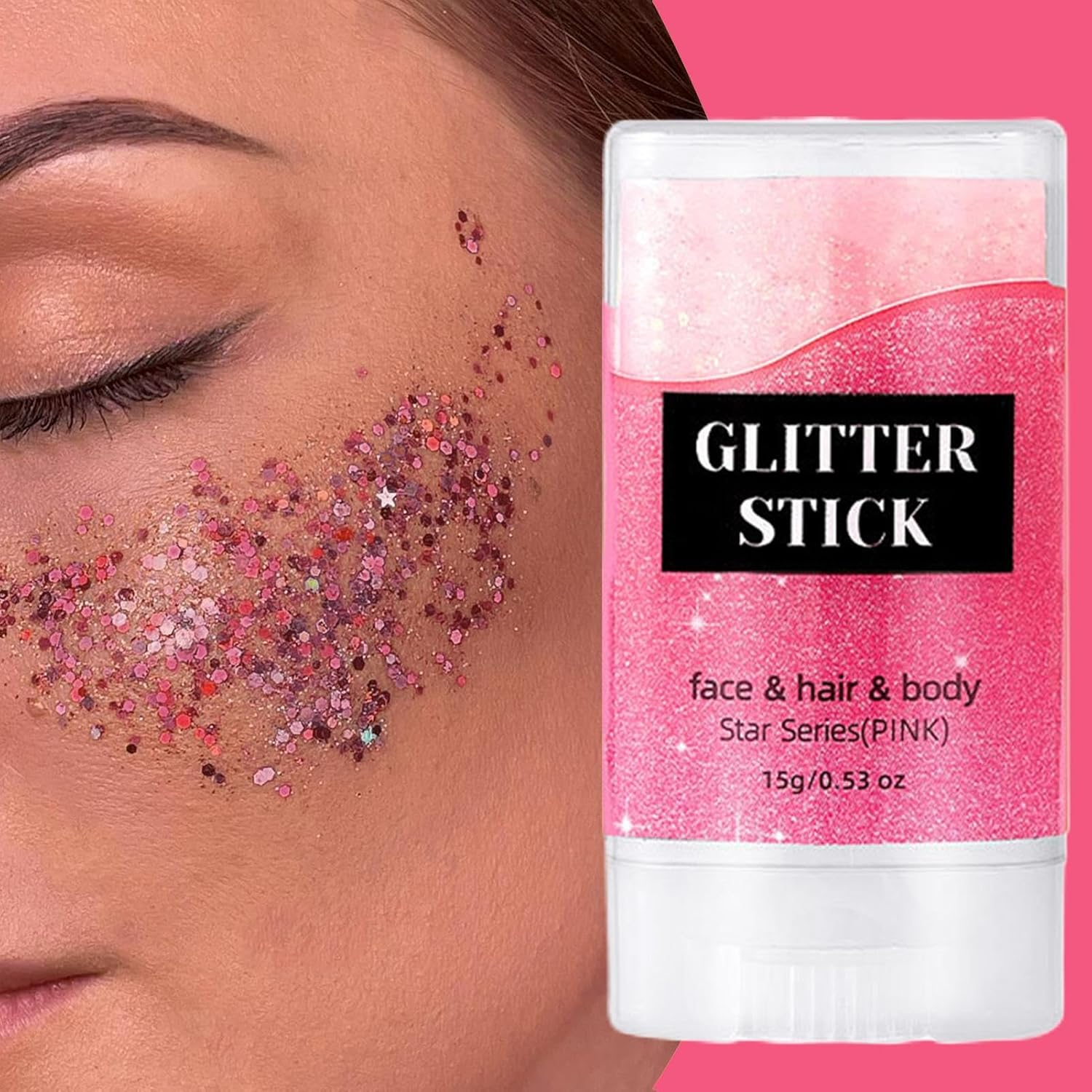 Stick Hair Glitter | Festival Makeup Face Glitter Stick - Skin-Friendly Versatile Shimmer Makeup for Stage School Celebration Party Events