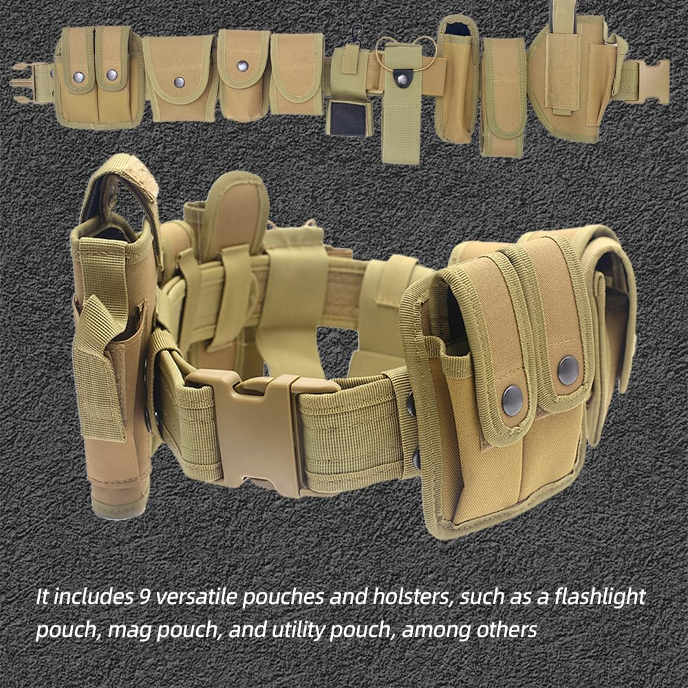 Namolit Outdoor Utility Belt Versatile Police Security Guard Modular Equipment System Molded Duty Belt Green - Green image number 3