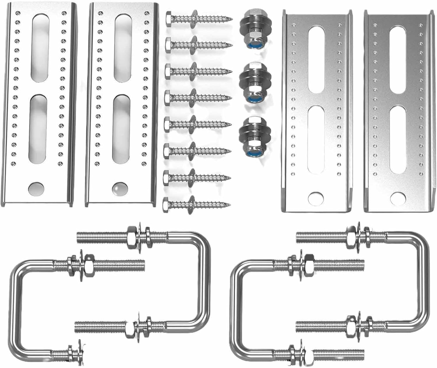 Generic 4Pcs 8Inch Boat Trailer Bunk Brackets Set Square U Bolts Spare Parts Heavy Duty Easily Install Professional with Hardware image number 5