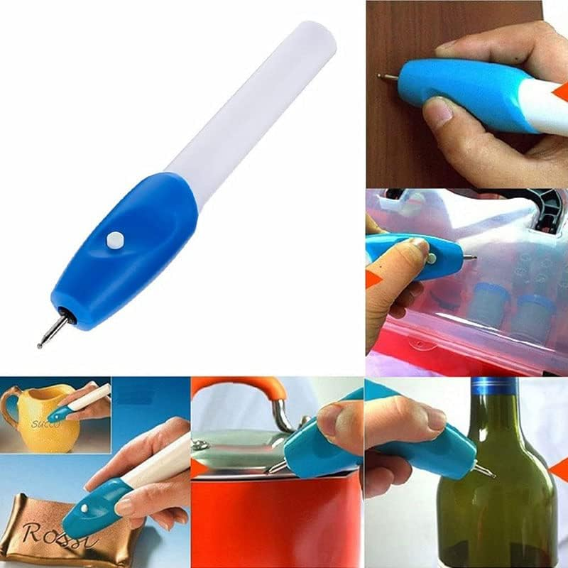 AIMALL Electric Micro Engraver Pen &ndash; Cordless Engraving Tool for Metal, Wood, Jewelry, Glass, and Plastic, Portable Battery-Powered Engraving Pen, Blue & White image number 2