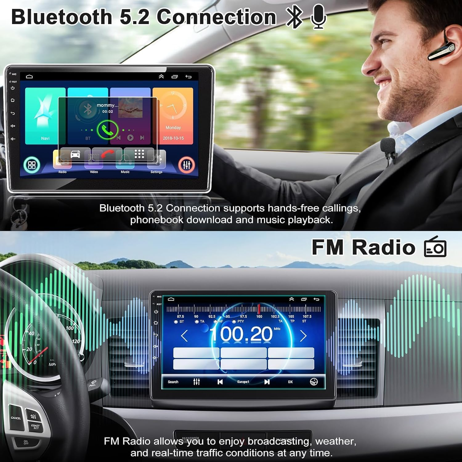 【4G RAM 64G ROM】 Car Radio for Mitsubishi Lancer 2008-2017, Android 10.1 Inch 5G Wifi Lancer Stereo with Wireless Carplay/Android Auto, Support Gps/Bluetooth5.2/1080P HD Backup Camera/Swc/Fm Radio image number 6