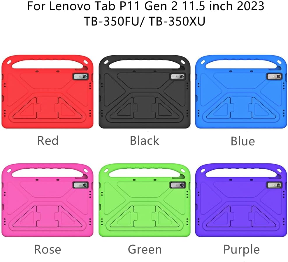 Jarttarn Kids Case Compatible with Lenovo Tab P11 2Nd Gen 11.5 Inch 2023 (TB-350FU/TB-350XU), Light Weight Shock Proof Handle Stand Kids Friendly Protective Cover Case EV a Tablet Case (Red) image number 2