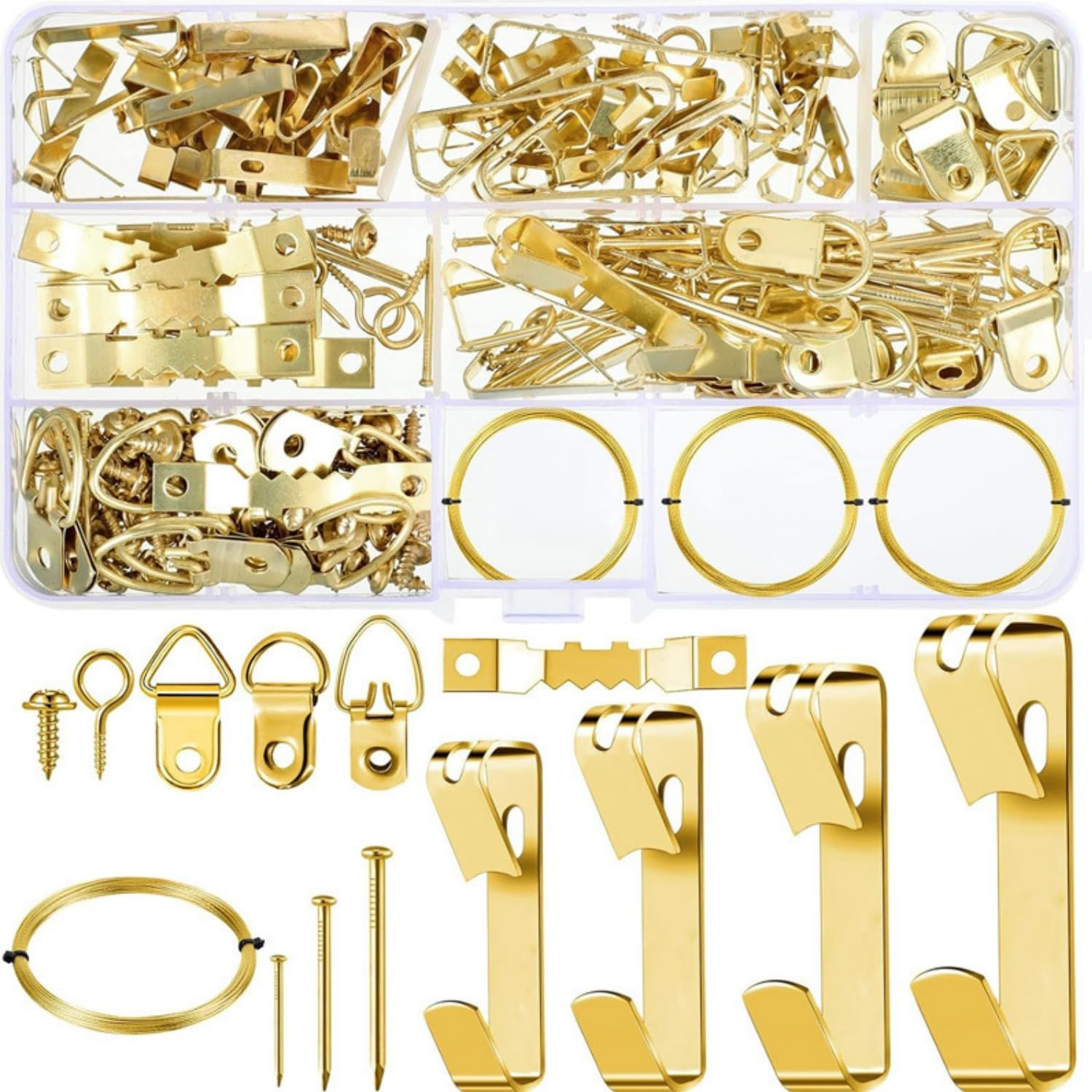 Shoyisenka 246 Picture Hanging Kit, Heavy-Duty Wall Hooks, Picture Frame Hanger Tool, Suitable for a Complete Set of Hanging Tools Such as Picture Frames and Oil Paintings. image number 2