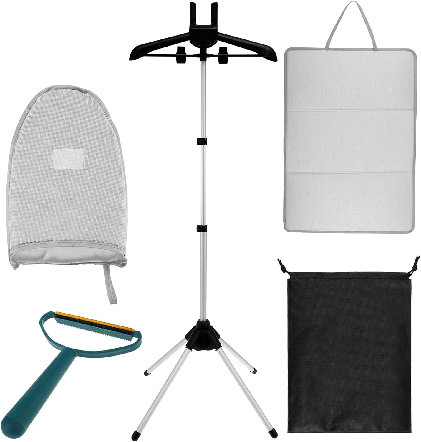 Steamer Hanger Stand - Adjustable Height Handheld Garment Steamer Stand 360&deg; Rotatable Steam Iron Stand Foldable Clothes Steamer Rack Standing Streamer Bracket for Steaming Clothes image number 4