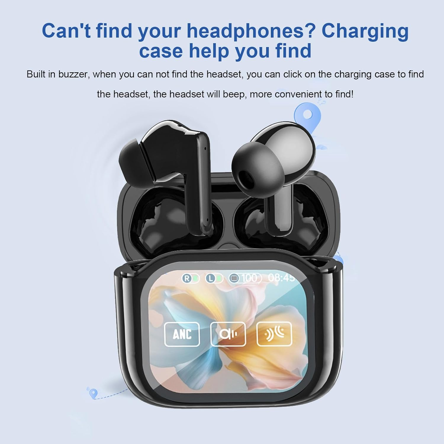 Luocute Language Translator Earbuds, Real Time Translation Earbuds, 144 Languages 5.4 Hifi with Color Screen Charging Case, Offers 6 Hours Play Time and 30 Hours Standby Time. (Black)