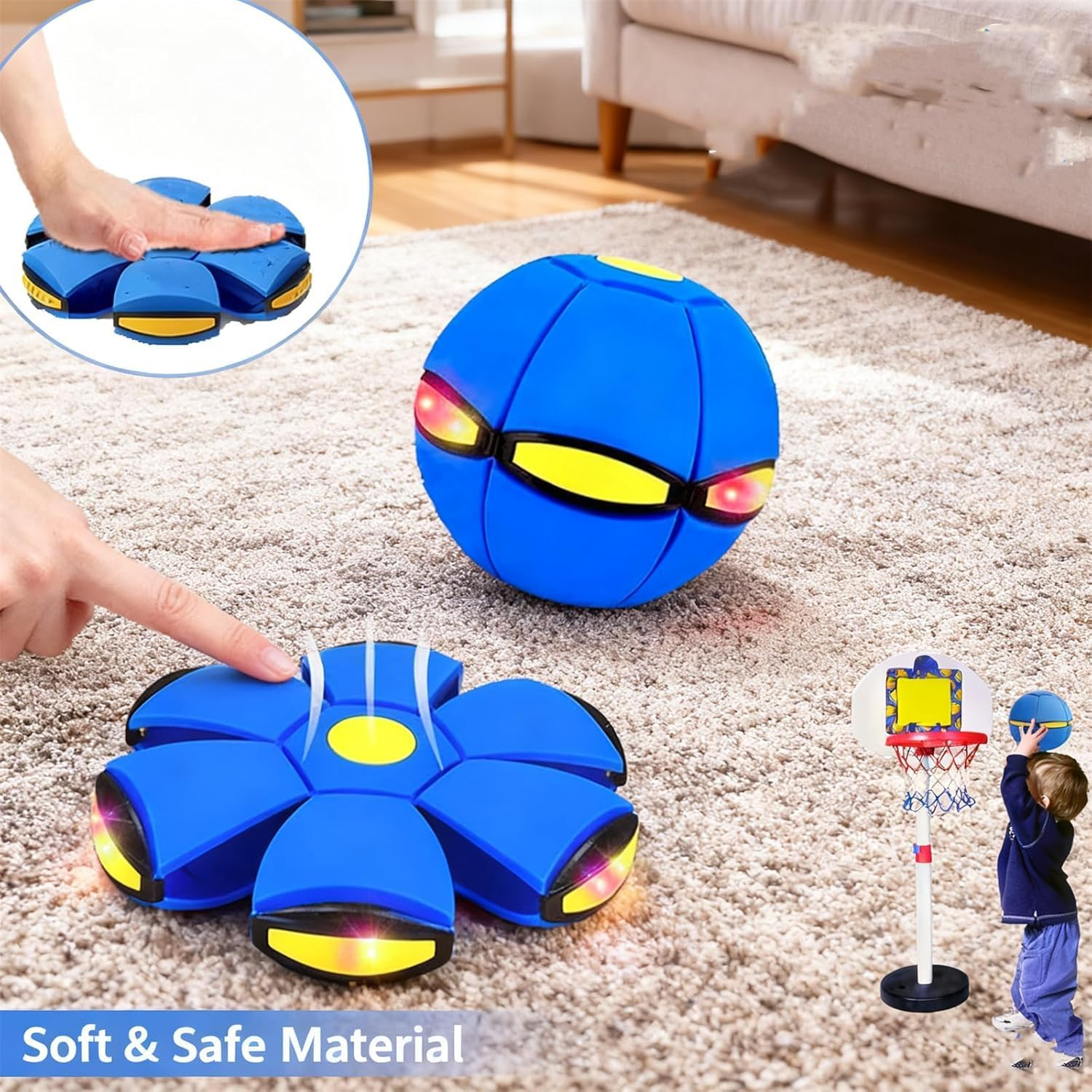 Magic Ball, Magic Metaball, Children Bouncing Ball, Parent-Child Interaction, Dual Form Freely Switchable, with 6 Light - A image number 5