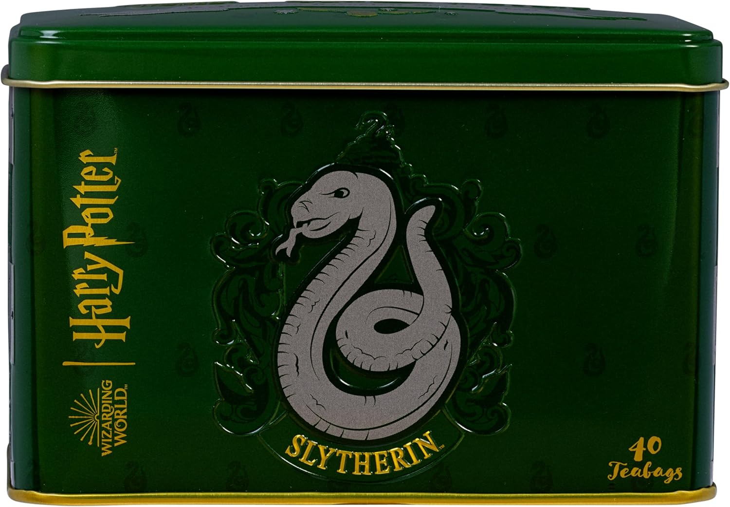 New English Teas Harry Potter Slytherin Crest Tea Tin with 40 English Breakfast Teabags