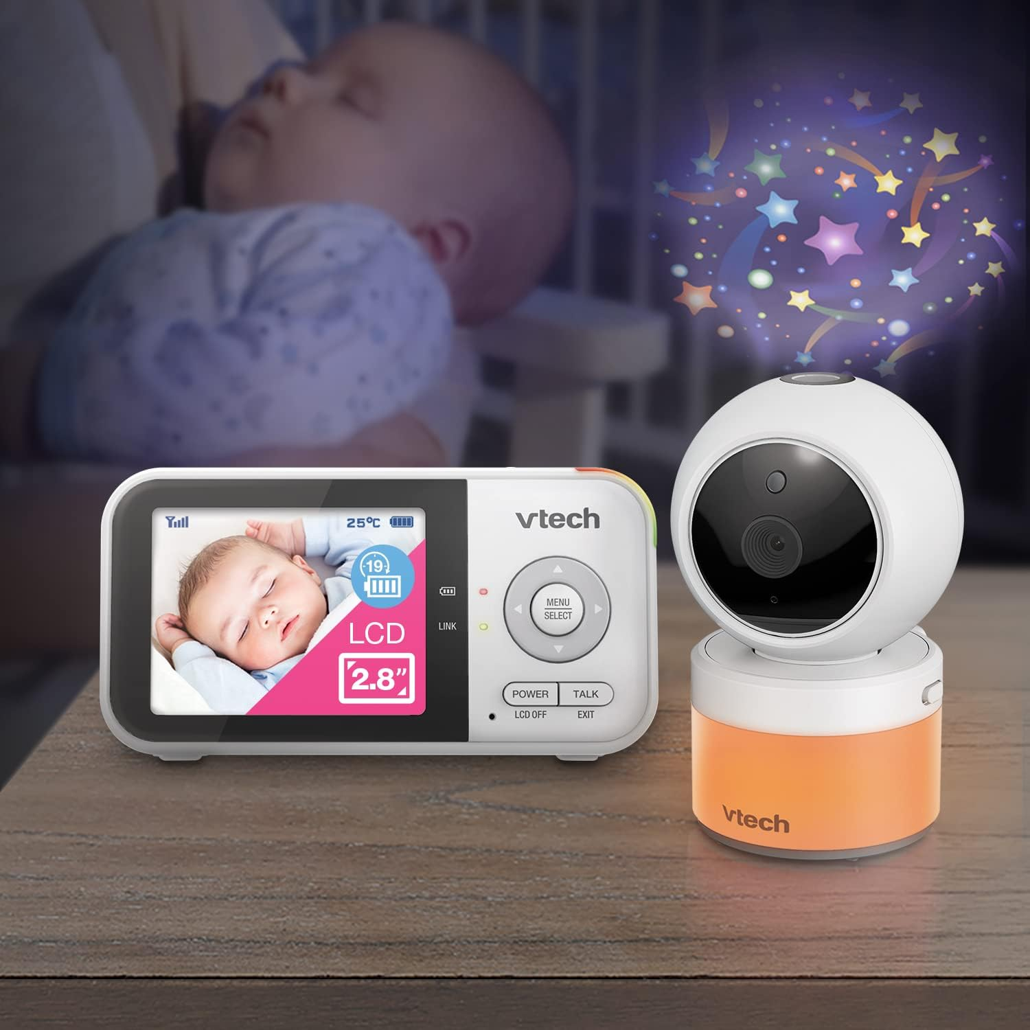 Vtech BM3800N 2.8" 2-Camera Full Colour Pan & Tilt Video Baby Monitor image number 1