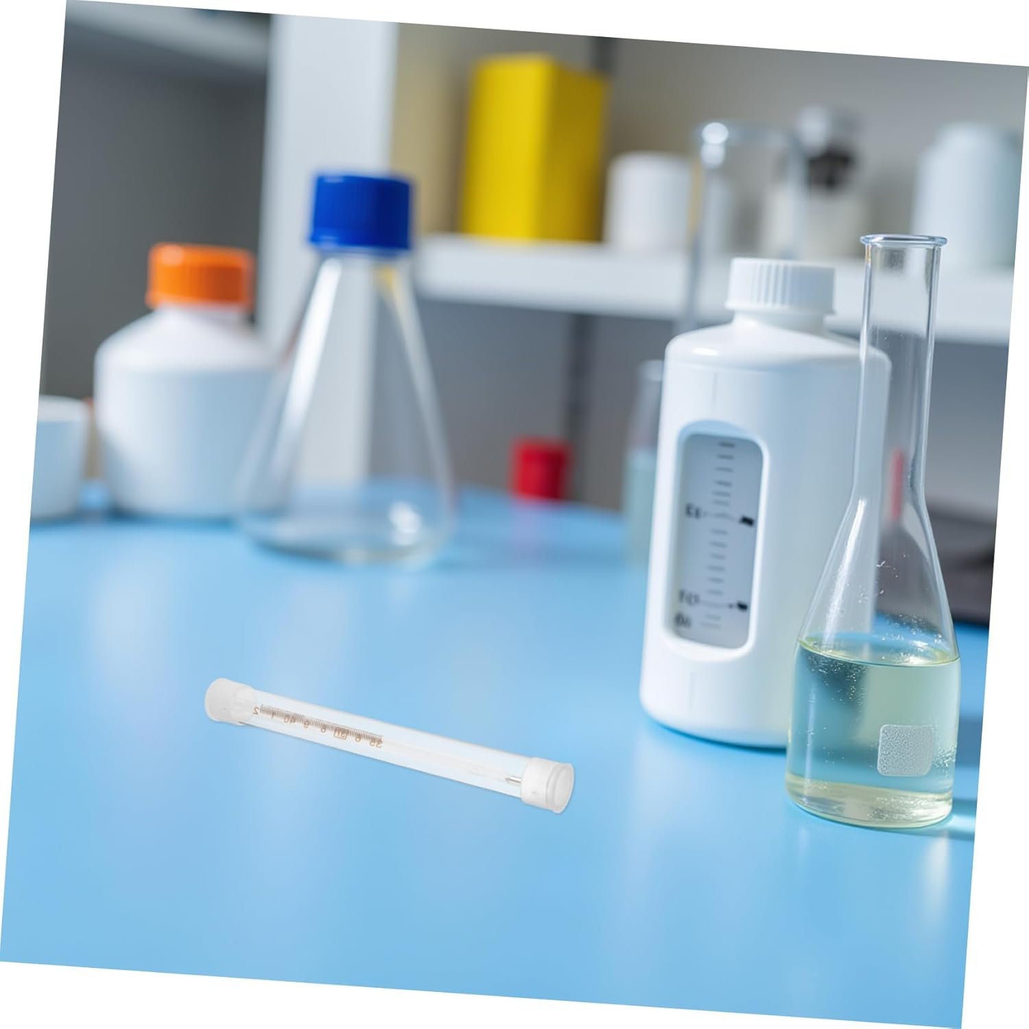 Cabilock 10Pcs Thermometer Storage Case Plastic Protective Tube Portable Organizer for Home Hospital Travel Splash-Resistant Safety Container