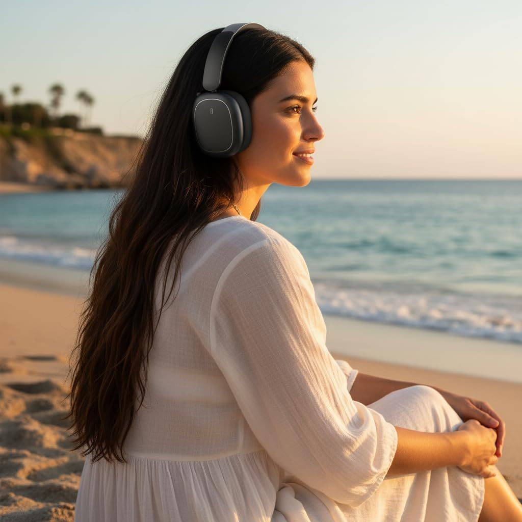 Next Destination ND905-ANC Wireless Headphones with Bluetooth 5.4 Active Noise Cancellation, 40 Hours Battery Life, Strong Bass Wireless Headphone with Microphone and Magnetic Ear Pads image number 4