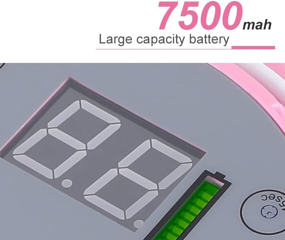 LED Nail Dryer, Cordless Gel Polish Led Nail Lamp with Smart Timing, 36 Double Light Source Light Beads, Gentle and Does Not Hurt the Skin, for Salon Home Party(Pink) image number 3