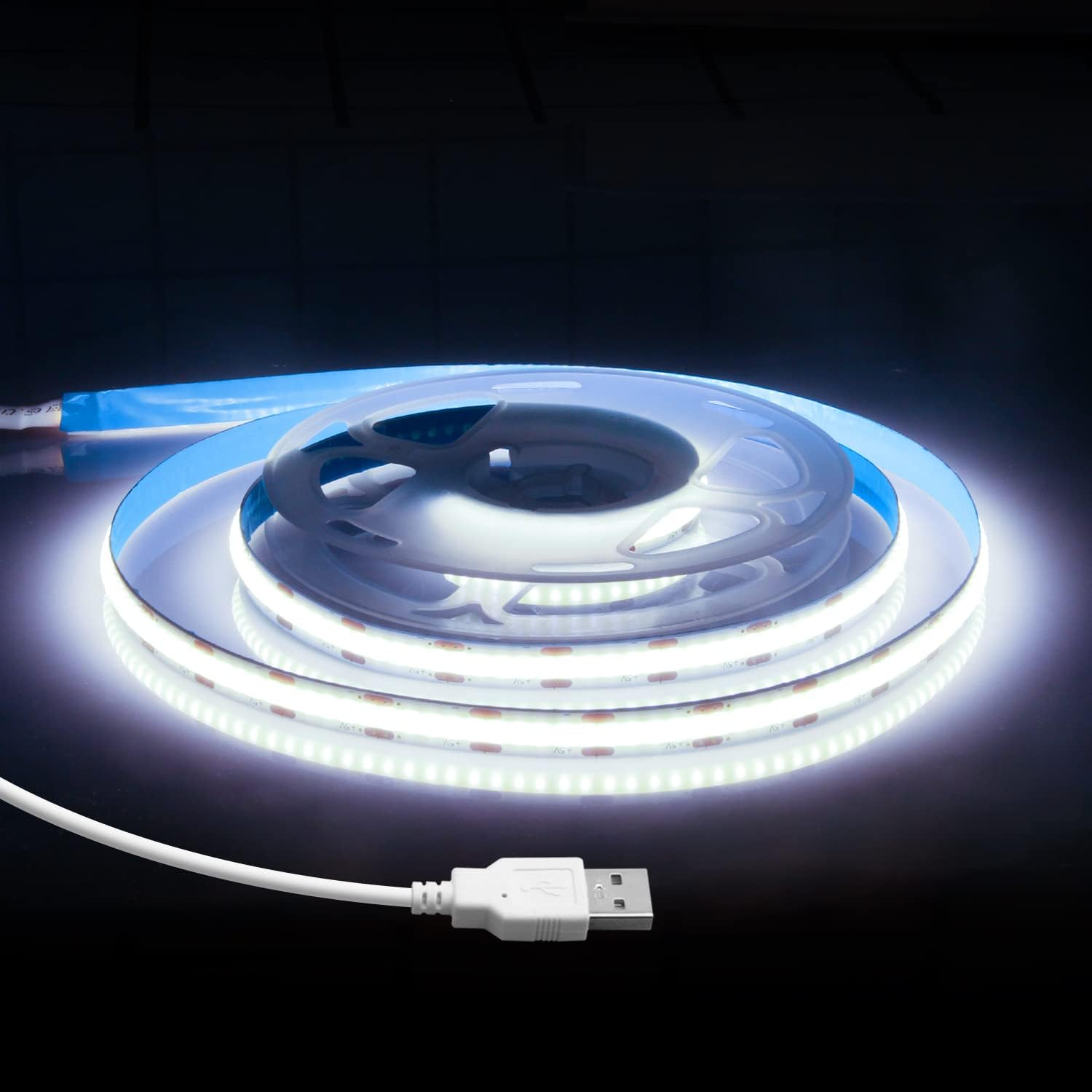 ALITOVE 10M COB LED Strip Lights Kit with Dimmer and Power Adapter Warm White 3000K Uniform Glow 320Leds/M LED Tape Light Flexible LED Lights for Bedroom Home Cabinet Indoor Decoration(Au Plug)