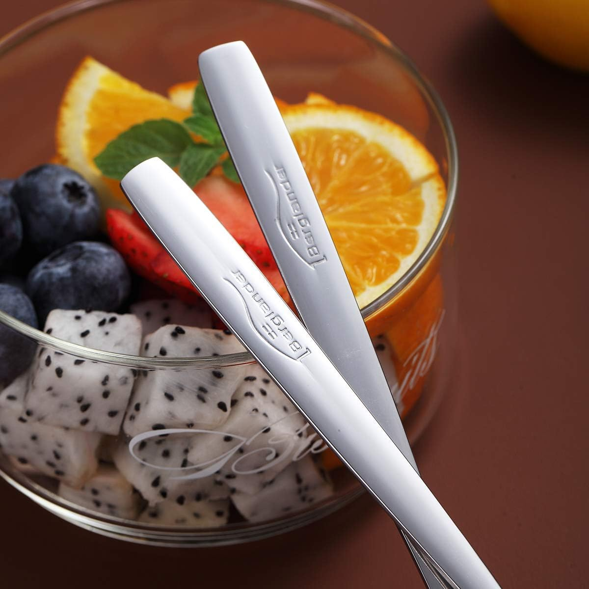 Berglander Dinner Forks Set of 6, Stainless Steel Modern Fork Set, Forks and Spoons Cutlery, Spoons and Forks Set image number 3