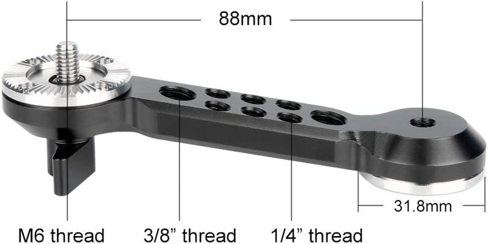 Niceyrig ARRI Rosette Arm Arri Standard Arm Extension Rigs Dogbone Rosette Mount with Thread Holes image number 4