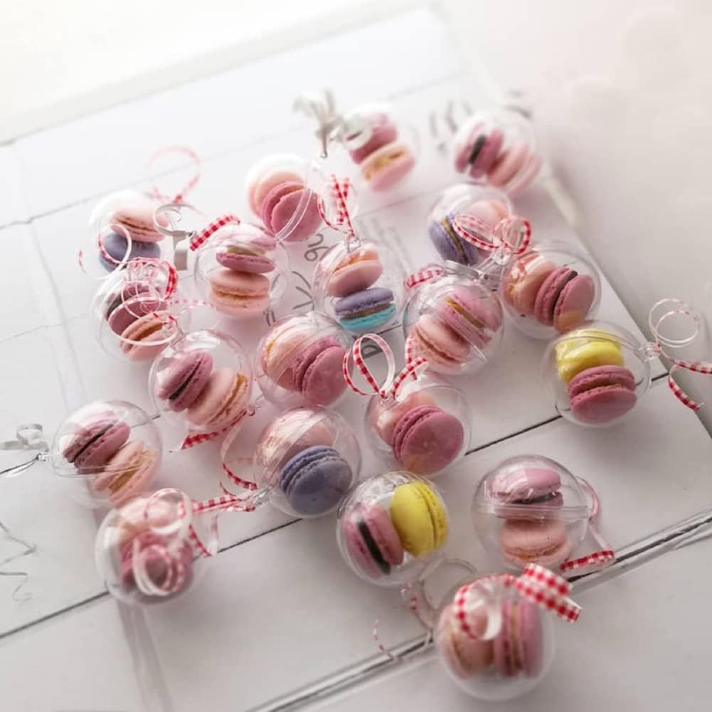 YXQ Bath Bomb Molds Shells 40Mm/1.6'' Clear Plastic DIY Crafting Making Molds Ball Ornament DIY Molding Balls Kit for DIY Christmas Tree Decoration,Wedding Party Decor Pack of 50 image number 5