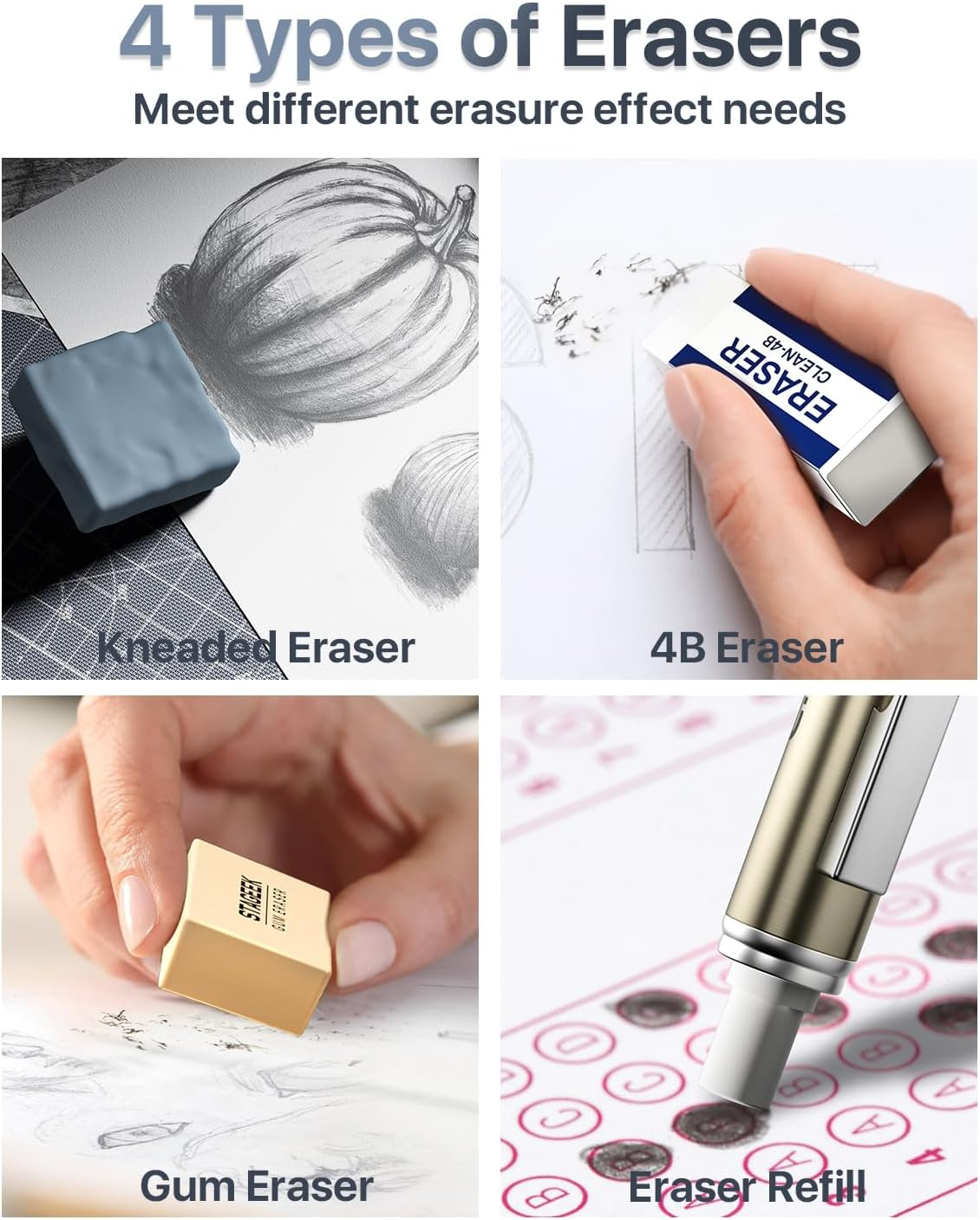 STAGEEK 37PCS Art Mechanical Pencil Set, Drafting Pencil 5 Sizes- 0.3, 0.5, 0.7, 0.9MM & 2PCS 2.0MM Mechanical Drawing Pencils with 492PCS Leads (6B 4B 2B HB 2H 4H Color) for Artist Sketching Drawing image number 2