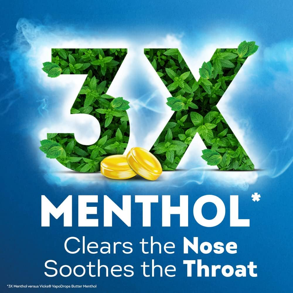 Vicks Vapodrops Xtra Strong Lemon Menthol Blast 16 Lozenges image number 2