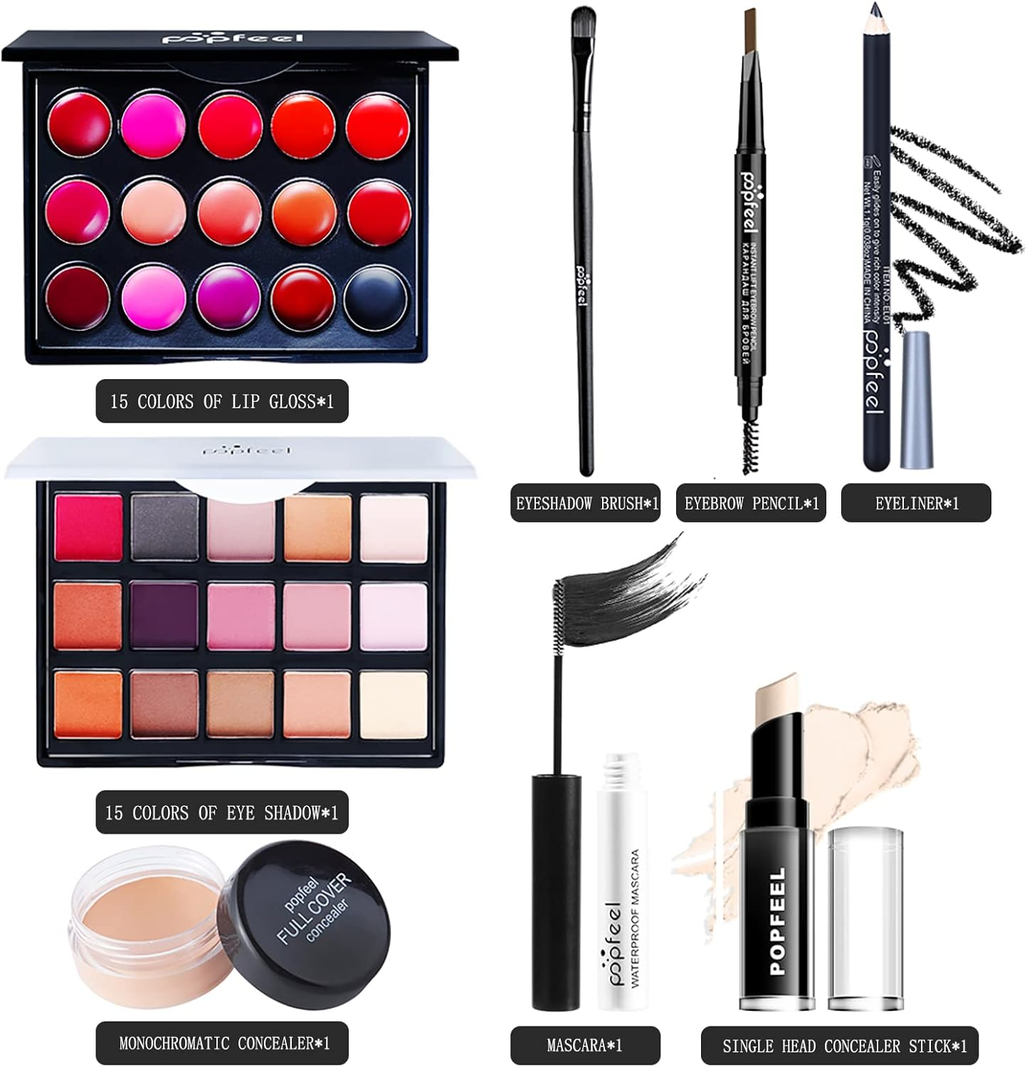 TEMU-SC 8PCS Colors Professional Make up Set, All in One Makeup Kit for Women Full Kit, Cosmetics Teenagers, Makeup Palette - 214Pcs image number 3