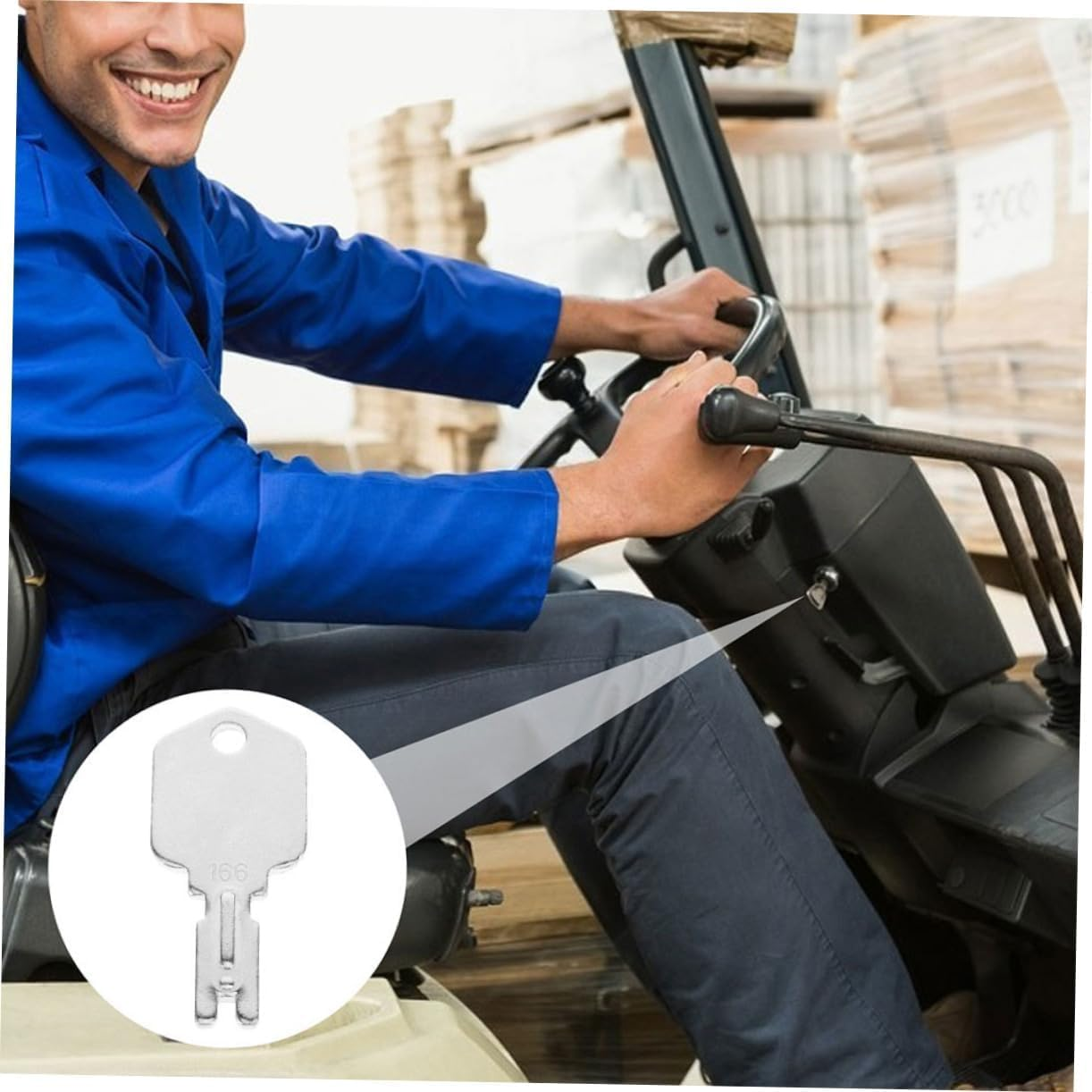 8 Industrial-Grade Forklift Ignition Key Sets - Hardened Steel Replacement Keys Suitable for 166/1430 Models | Special Start Keys for Warehouse Equipment image number 1