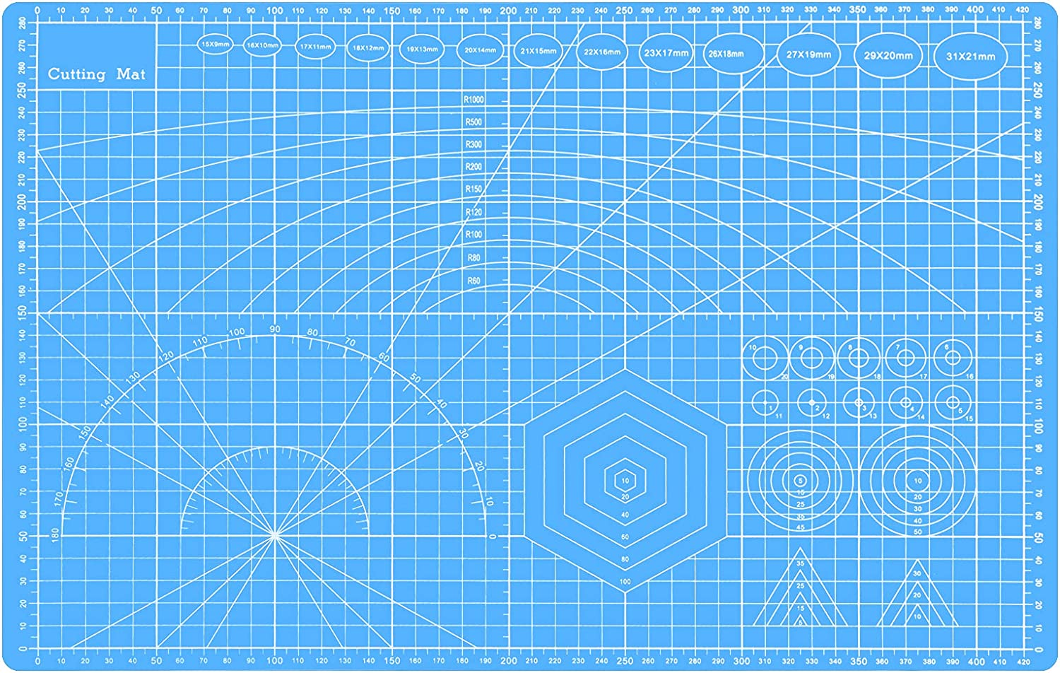 Self Healing Colourful Cutting Mat A3(45X30Cm), Great for Scrapbooking, Quilting, Sewing and All Arts & Crafts Projects A3