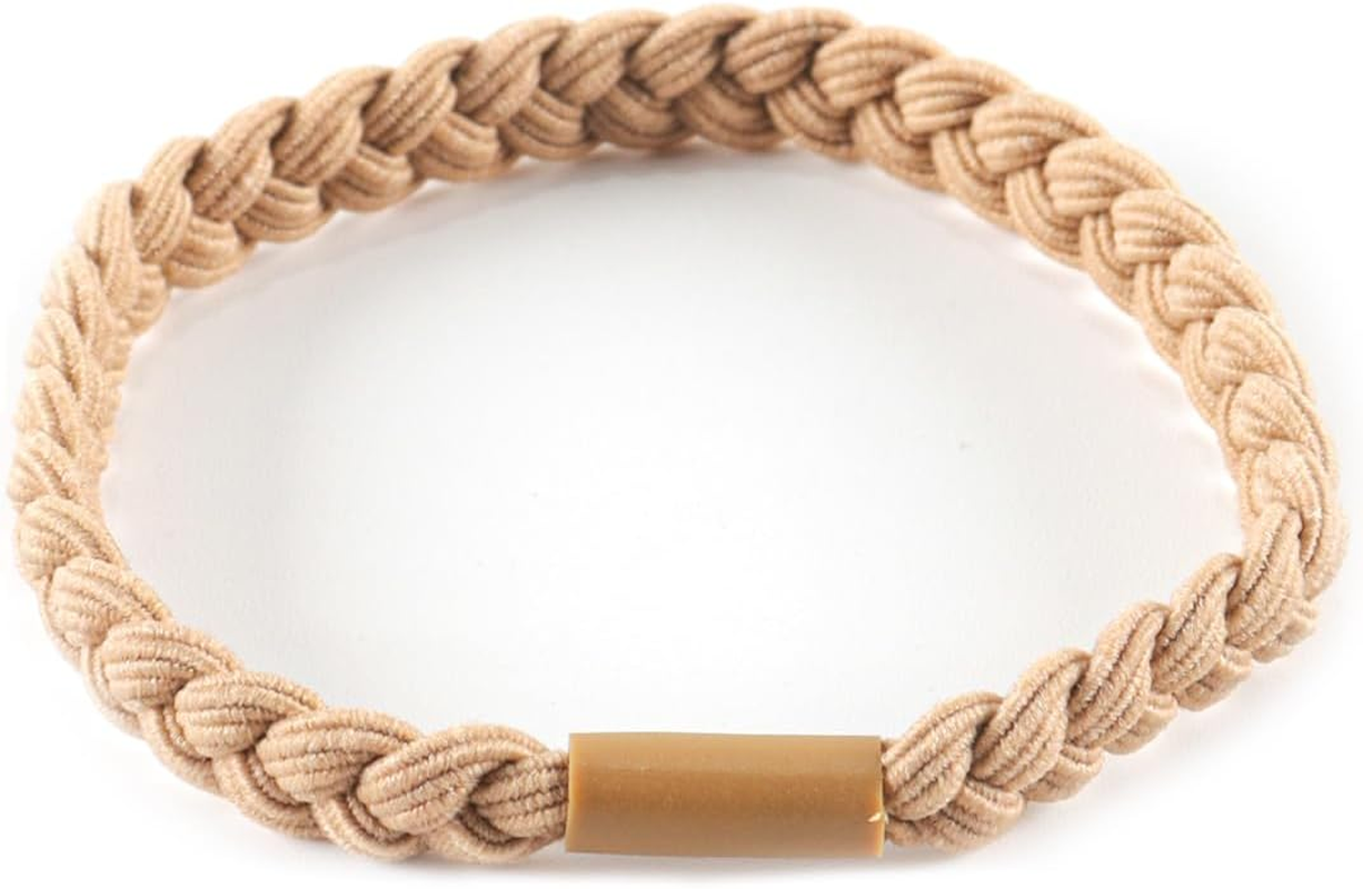 Orivin 10 Pieces Tree of Life Hair Bobbles Ponytail Holder Elastic Bracelet Hair Accessories Cream Beige Polyester image number 4